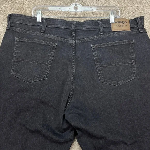 Wrangler‎ Authentics Mens Dark Wash Straight Leg Jeans 42x29 Stretch Waistband